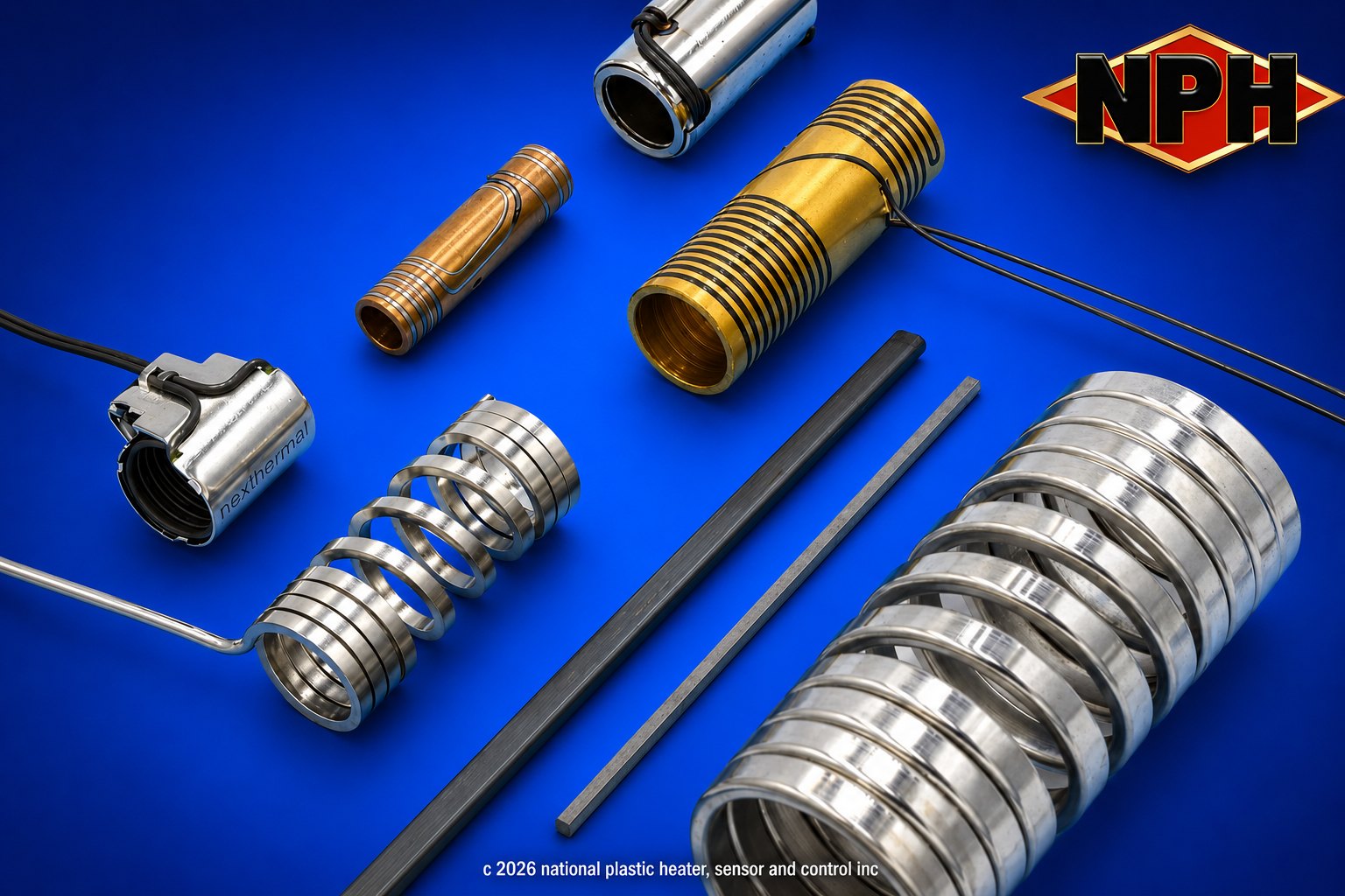 Coil Heaters, Cable Heaters, Pressed in Brass Coil Heaters